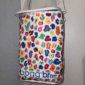 Bogg bag Insulated White Multi-Color Patterned Tote